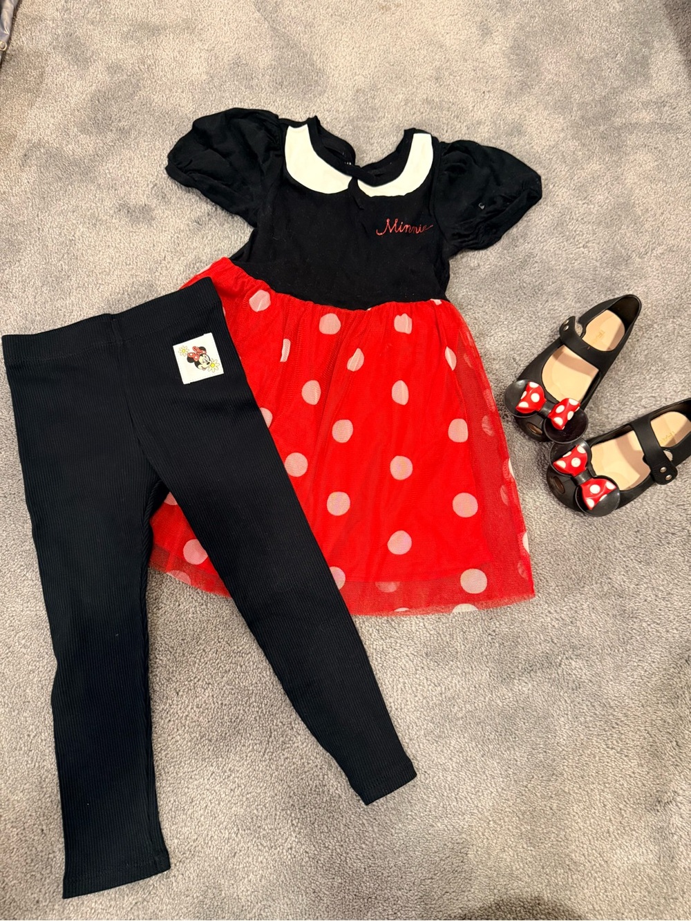 GAP Kids Black Top with Red Polka Dot Tulle Skirt Matching Set
